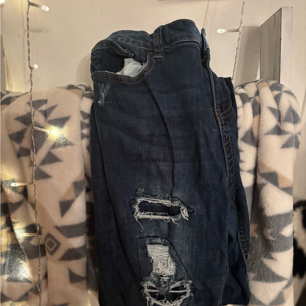 NO BO Distressed Dark Blue Jeans